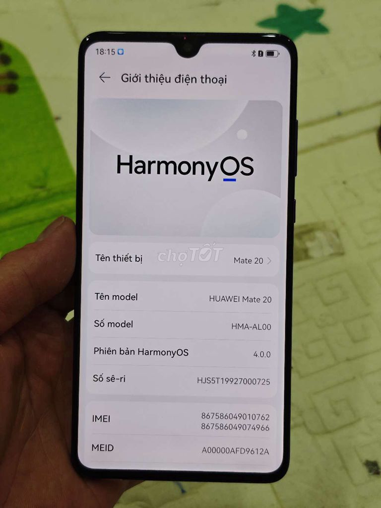 Huawei Mate 20 6/128GB Xanh. Mua bán Điện thoại tại Quận Hoàng Mai Hà Nội được đăng bởi Nguyennoi hình 1