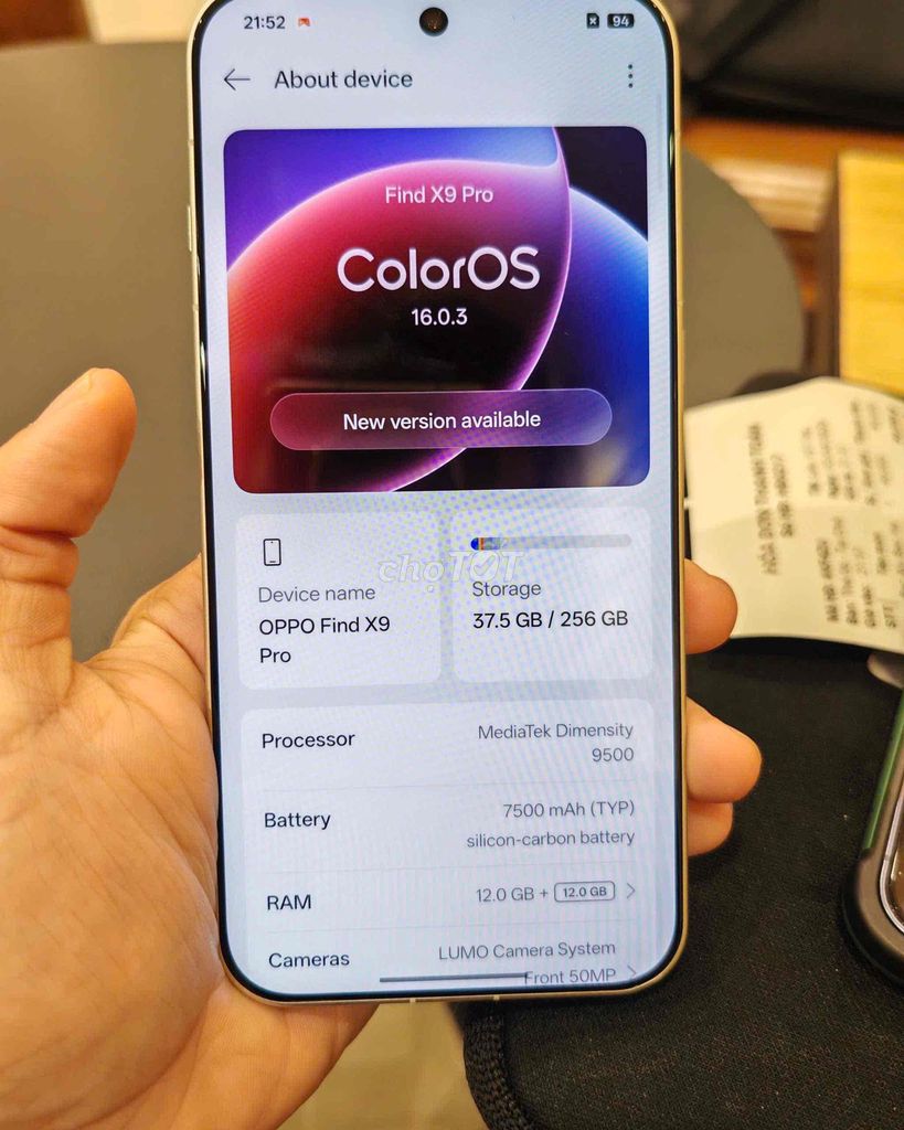 Oppo Find X9 Pro 256GB Trắng. Mua bán Điện thoại tại Quận 10 Tp Hồ Chí Minh được đăng bởi Trần Thịnh Gia Hưng hình 1