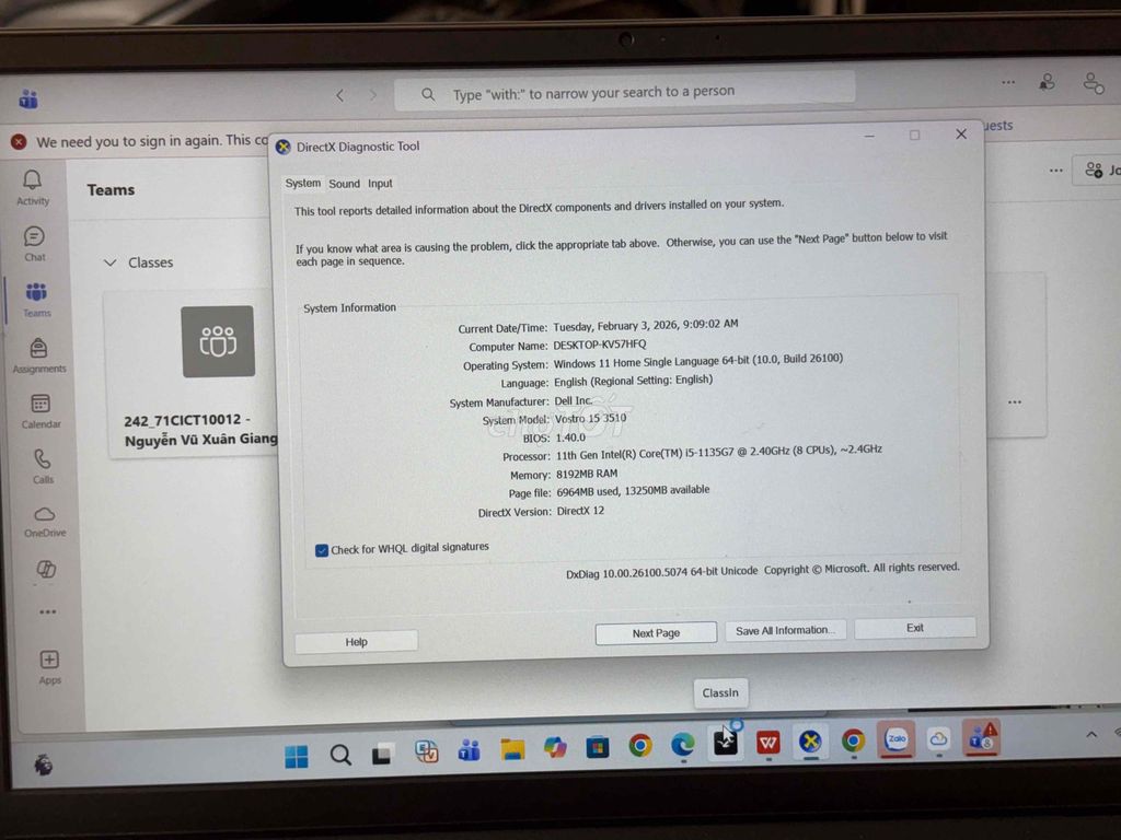 Dell Vostro 15 3510 i5-1135G7 8GB. Mua bán Laptop tại Thành phố Thủ Đức Tp Hồ Chí Minh được đăng bởi Cầm đồ gia minh lãi suất 2 phần trăm hình 1