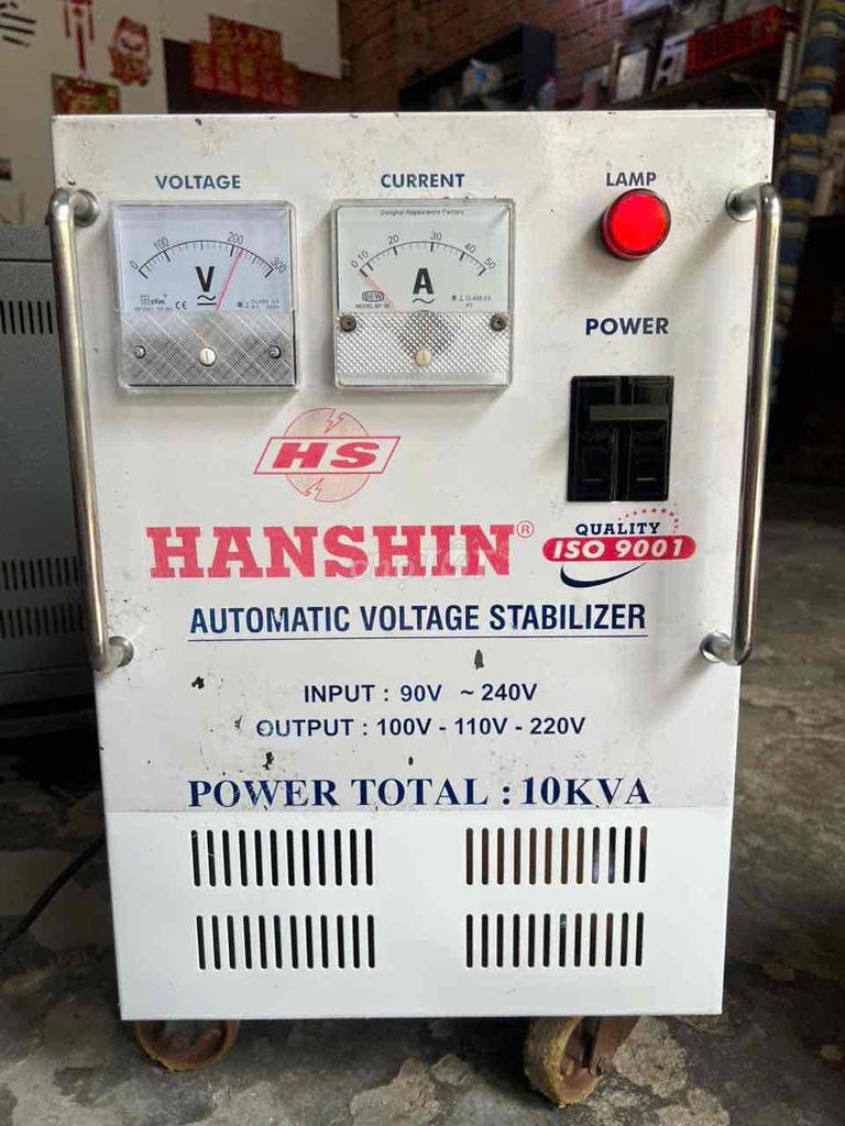 ổn áp hanshin 10kva dãi 90v-240v dây đồng 100%