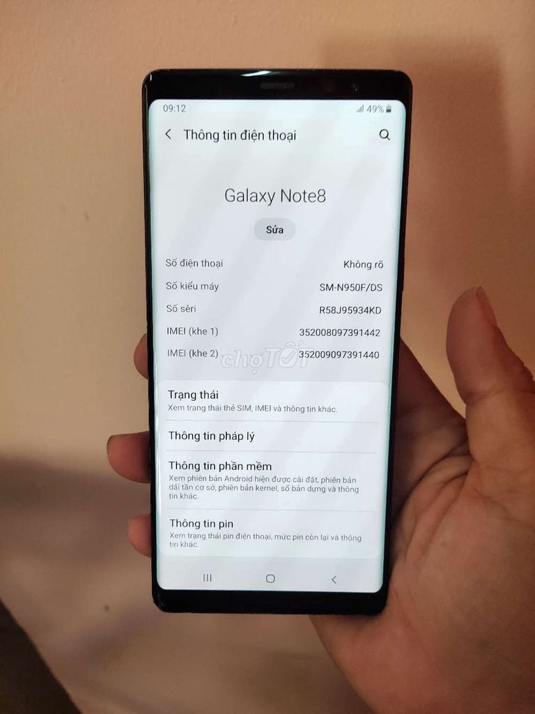 Bán hay giao lưu Samsung Note8 máy ssvn 2sim