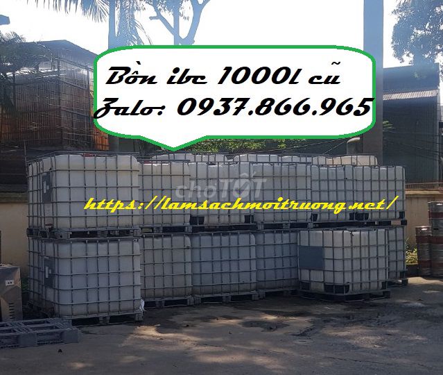 Thùng 1000l màu trắng, bồn chưa chất lỏng