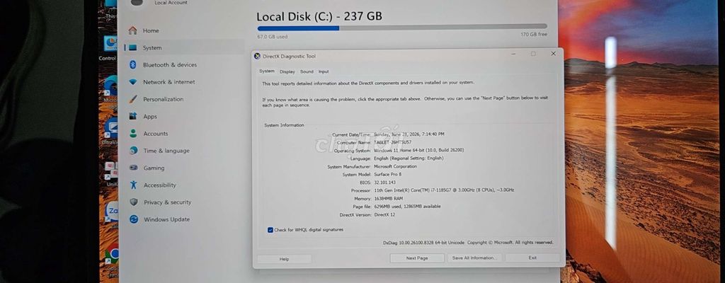 Surface Pro 8 i7 16GB/256GB lỗi nhẹ cảm ứng. Mua bán Laptop tại Quận Cầu Giấy Hà Nội được đăng bởi Hoàng Anh hình 1