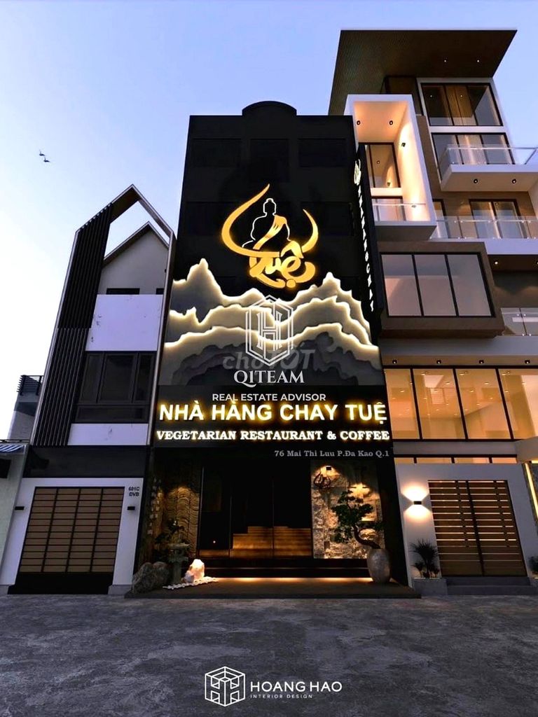 Nhà hàng chay 67 Mai Thị Lựu, Q1. Dt: 6x15m, Kc: trệt 4 lầu ST