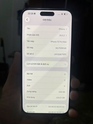 iPhone 15 Pro Max 256GB Trắng Đã sử dụng