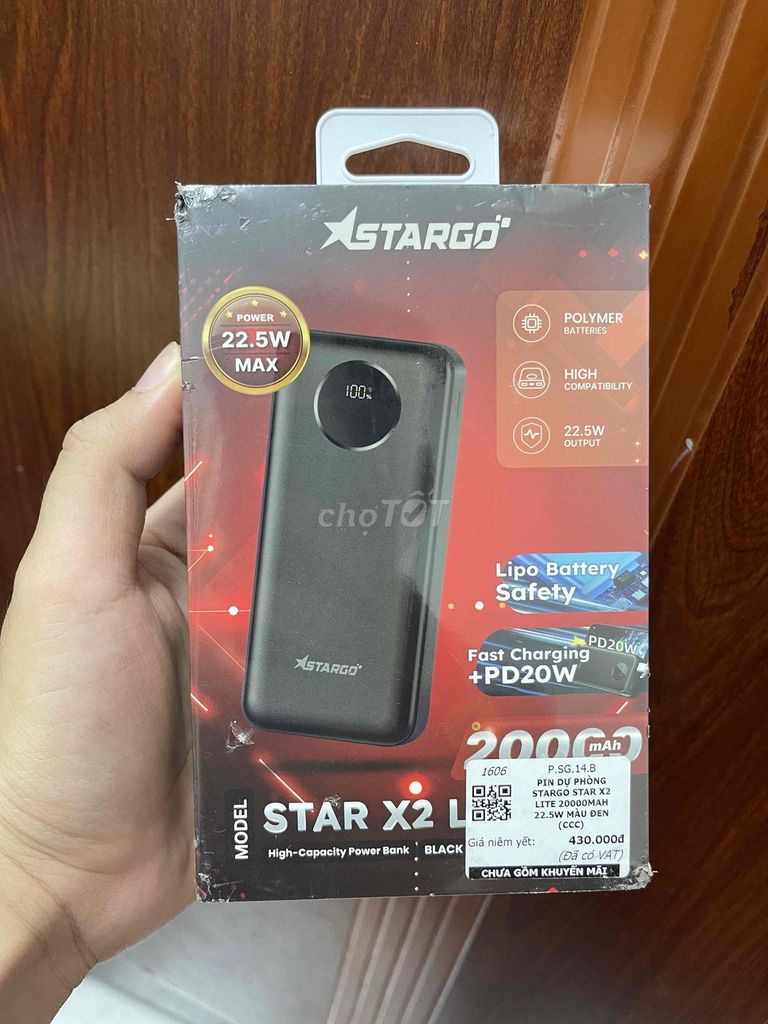 Sạc dự phòng StarGO 20k mAh 22.5W New 100%. Mua bán Phụ kiện (Màn hình, Chuột...) tại Quận Ninh Kiều Cần Thơ được đăng bởi Châu Đỗ hình 1