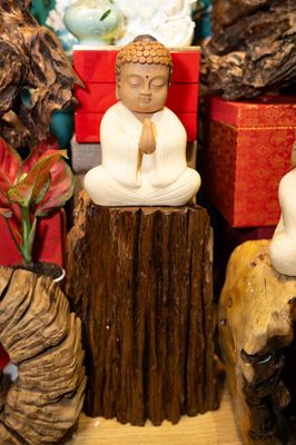 Bộ tượng chú tiểu ngồi thiền gốm Phật Sơn