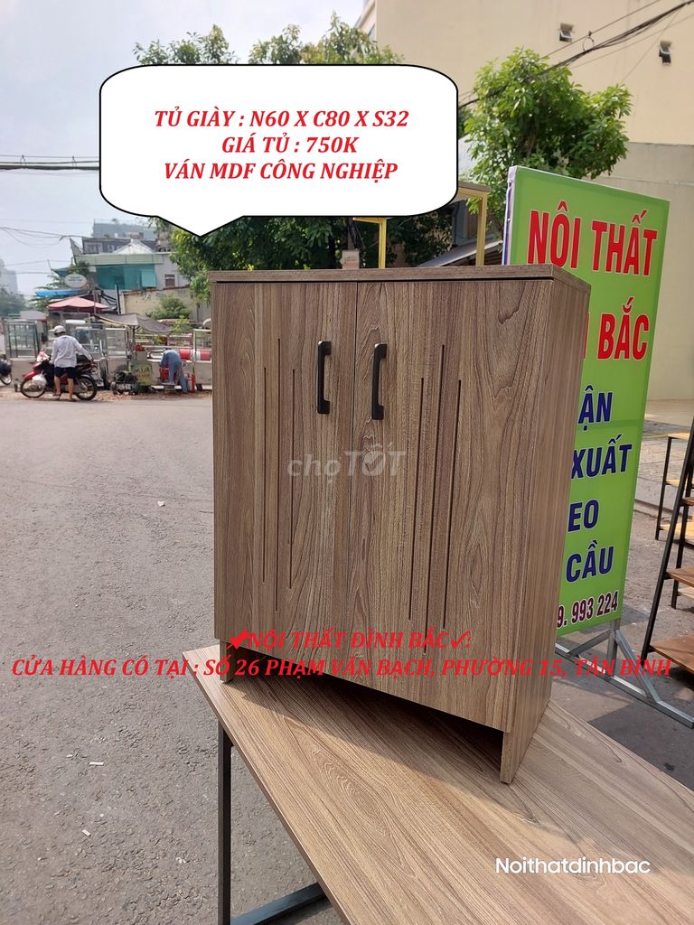 TỦ GIÀY 60X80 & TỦ ĐỰNG DÉP VÁN MDF