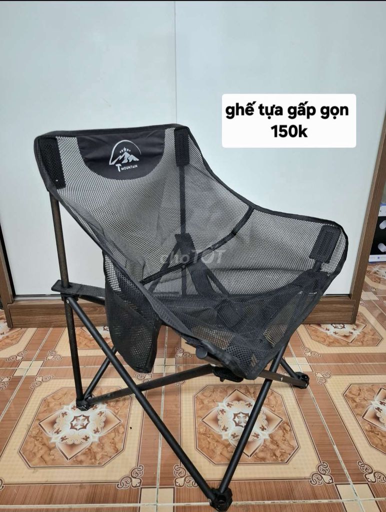 Ghế tựa gấp gọn T Mountain Đen. Mua bán Bàn ghế tại Quận Đống Đa Hà Nội được đăng bởi tappy hình 1