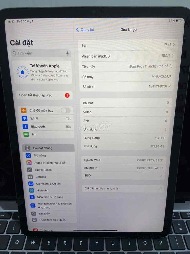 Apple iPad Pro M1 11 inch 128GB thế hệ3. Mua bán Máy tính bảng tại Quận 3 Tp Hồ Chí Minh được đăng bởi Trường hình 1