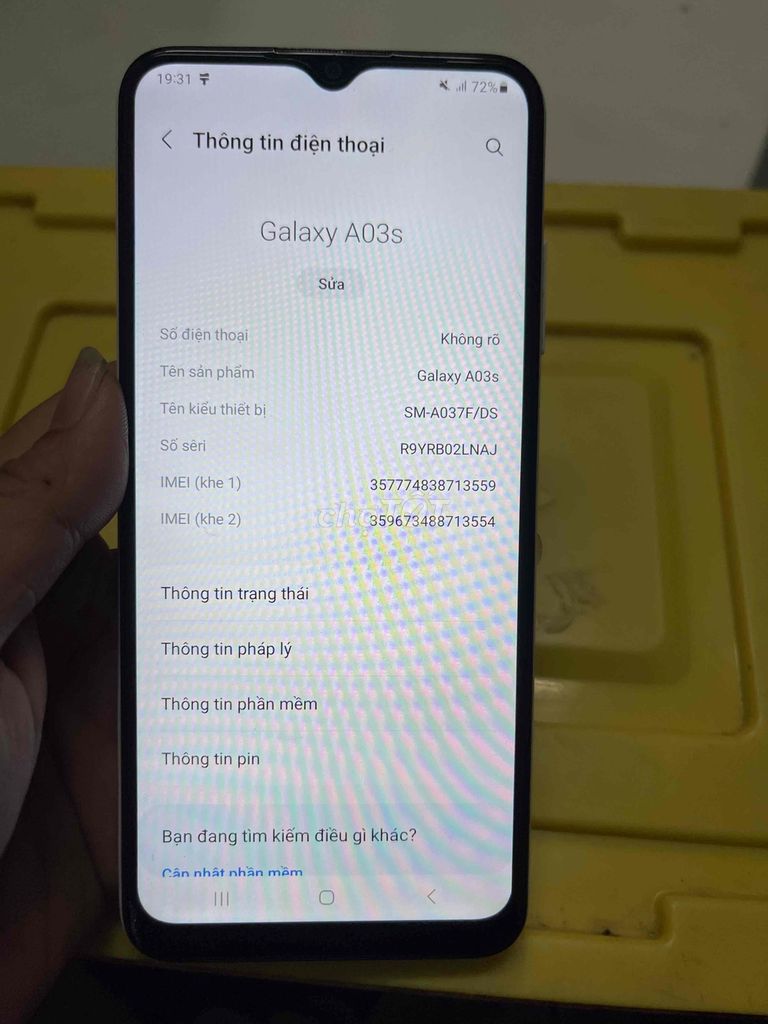 Samsung Galaxy A03s 4GB/64GB Trắng. Mua bán Điện thoại tại Thành phố Thủ Dầu Một Bình Dương được đăng bởi Lê Gia Khang hình 1