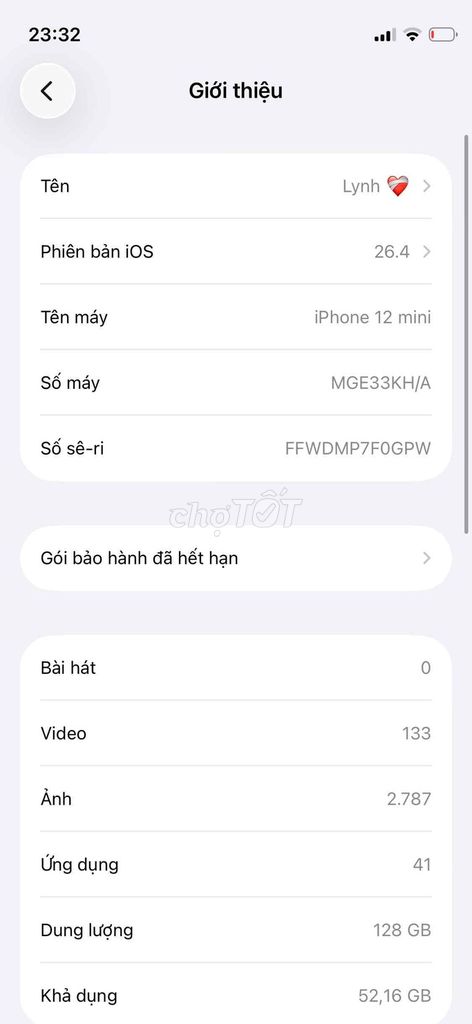 iPhone 12 mini 128GB. Mua bán Điện thoại tại Huyện Kiến Xương Thái Bình được đăng bởi Quoccc Toann hình 1