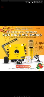 Cần bán Soundcard XOX K10 + Mic BM900 likenew