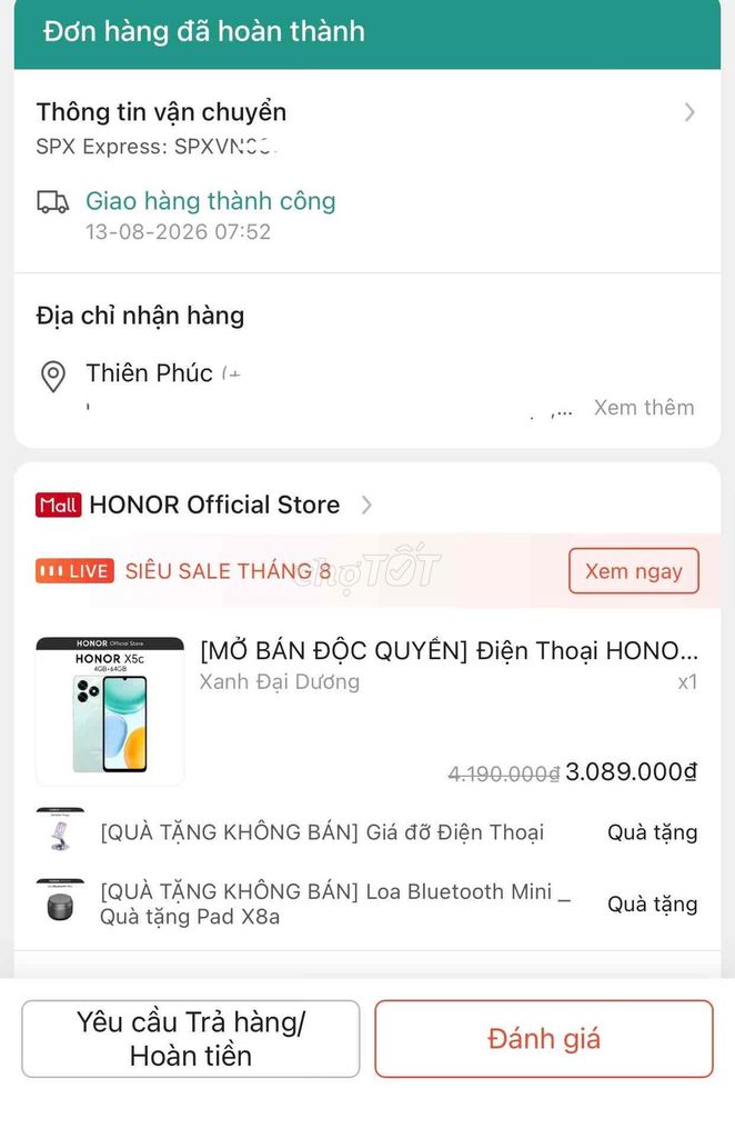 Honor X5c 4+4GB 64GB Xanh Đại Dương. Mua bán Điện thoại tại Huyện Bình Chánh Tp Hồ Chí Minh được đăng bởi Thiên phúc hình 1