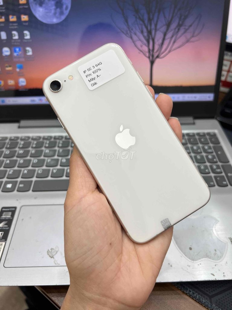 iphone SE 3 ( 2022) 64G Quốc tế Trắng Zin đẹp P100