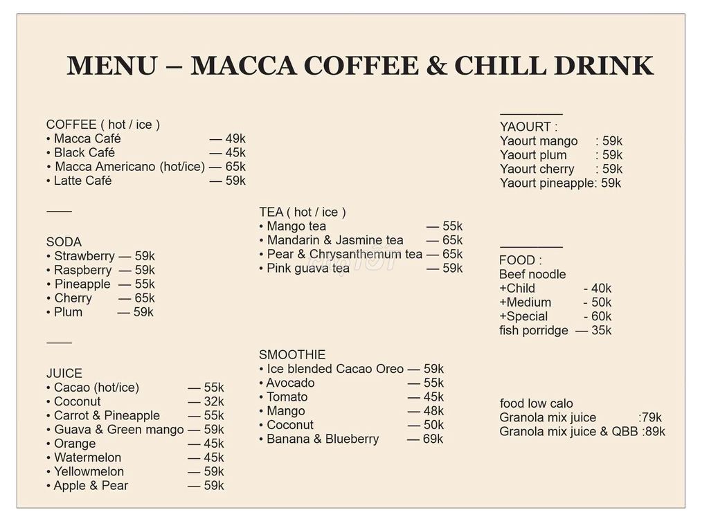 Quán cà phê MACCA COFFEE. Mua bán Đồ ăn, thực phẩm và các loại khác tại Quận 7 Tp Hồ Chí Minh được đăng bởi Trần Ngọc Bảo Phương hình 2