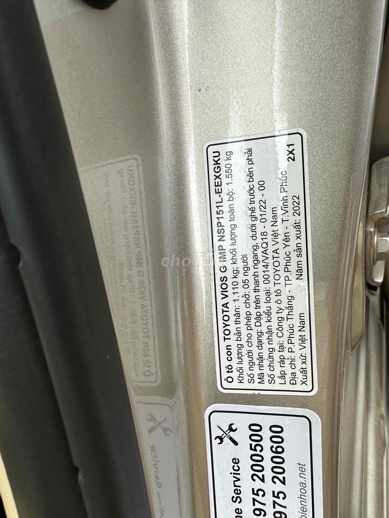 Toyota Vios 2022 G 1.5 CVT - 5c xe HÃNG ĐẸP. Mua bán Ô tô tại Quận Bình Thạnh Tp Hồ Chí Minh được đăng bởi phuongneo hình 8