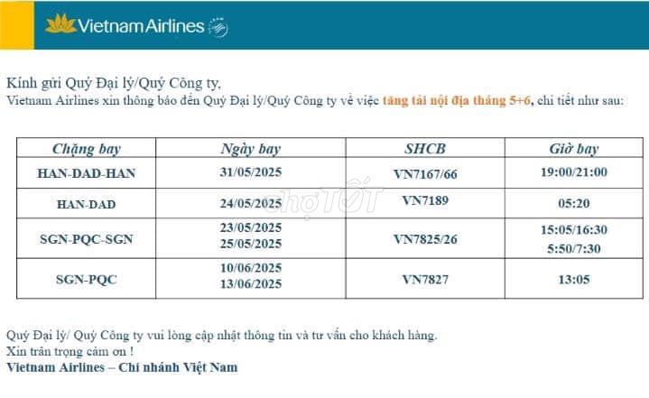 🥰🇻🇳VIETNAM AIRLINES TĂNG THÊM CHUYẾN NỘI ĐỊA