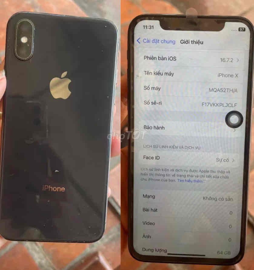 Apple iPhone X 64GB Đen. Mua bán Điện thoại tại Quận Bắc Từ Liêm Hà Nội được đăng bởi Tên chưa cung cấp hình 1