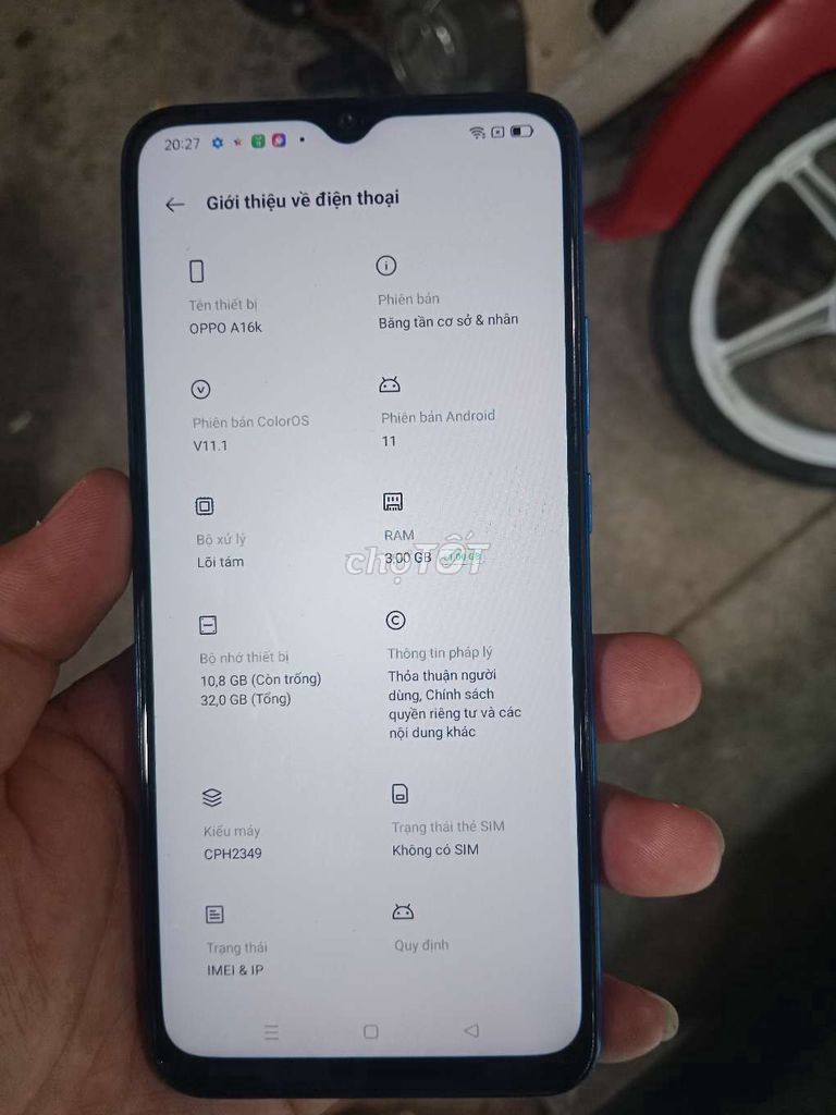 OPPO A16K Xanh 3GB/32GB. Mua bán Điện thoại tại Huyện Yên Lập Phú Thọ được đăng bởi Nguyễn Mạnh Hà hình 1