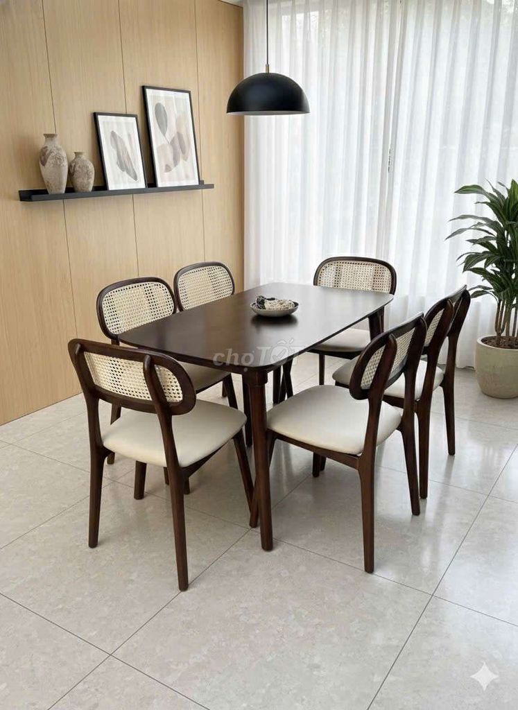 Bộ bàn ghế ăn gỗ mây 4 ghế. Mua bán Bàn ghế tại Quận Cẩm Lệ Đà Nẵng được đăng bởi Tuấn Cao NT Decor  hình 1