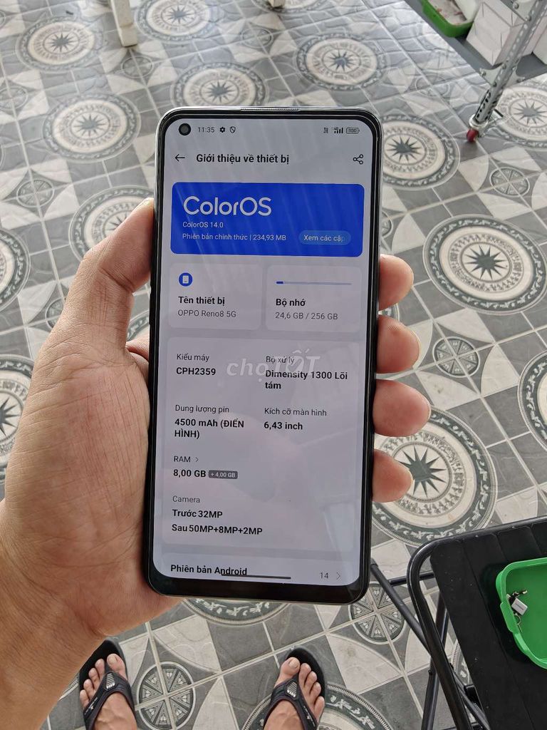 Oppo Reno 8 5G 256GB Xanh. Mua bán Điện thoại tại Thành phố Hà Tiên Kiên Giang được đăng bởi Lam Nguyen hình 1