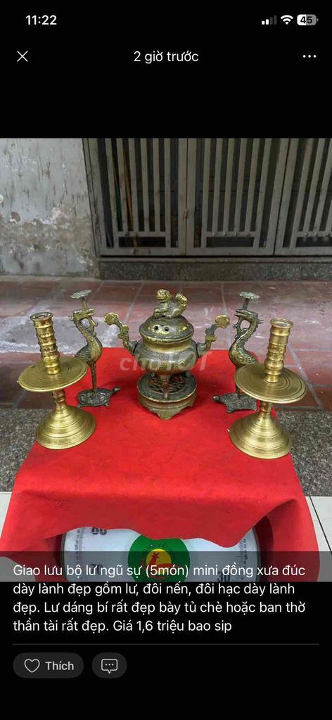 Bộ lư ngũ sự Đồng dáng bí 5 món. Mua bán Đồ sưu tầm, đồ cổ tại Thành phố Vĩnh Long Vĩnh Long được đăng bởi lê cường hình 1