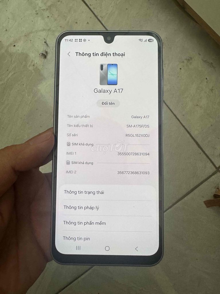 Samsung Galaxy A17 128GB Bạc 8GB Like New. Mua bán Điện thoại tại Thị xã Bến Cát Bình Dương được đăng bởi Khánh hình 1