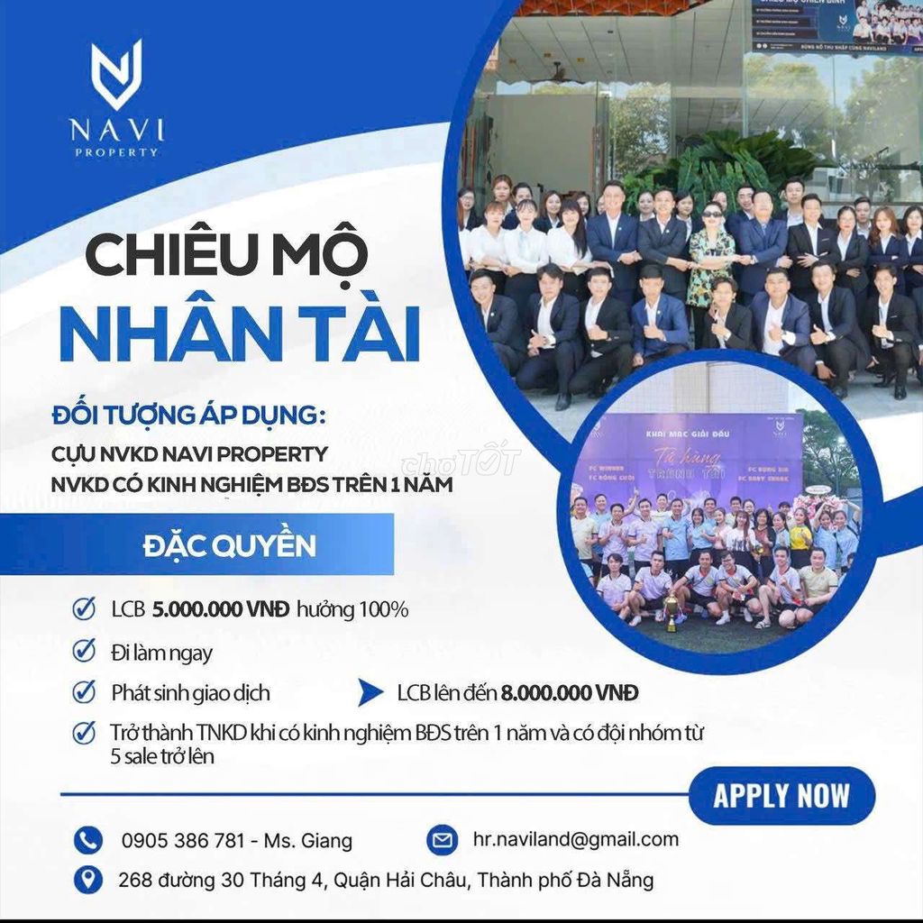 TUYỂN NHÂN VIÊN KINH DOANH BẤT ĐỘNG SẢN