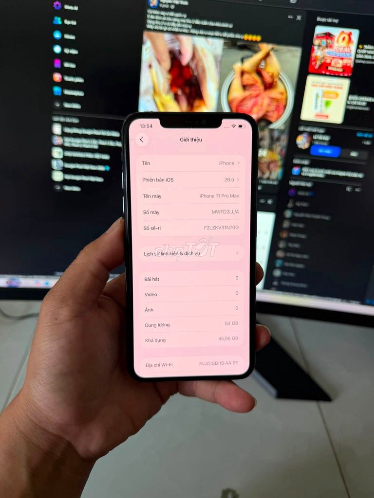 Apple iPhone 11 Pro Max 64GB Nứt nhẹ. Mua bán Điện thoại tại Huyện Bình Chánh Tp Hồ Chí Minh được đăng bởi Hội Đồ Điện Tử hình 1