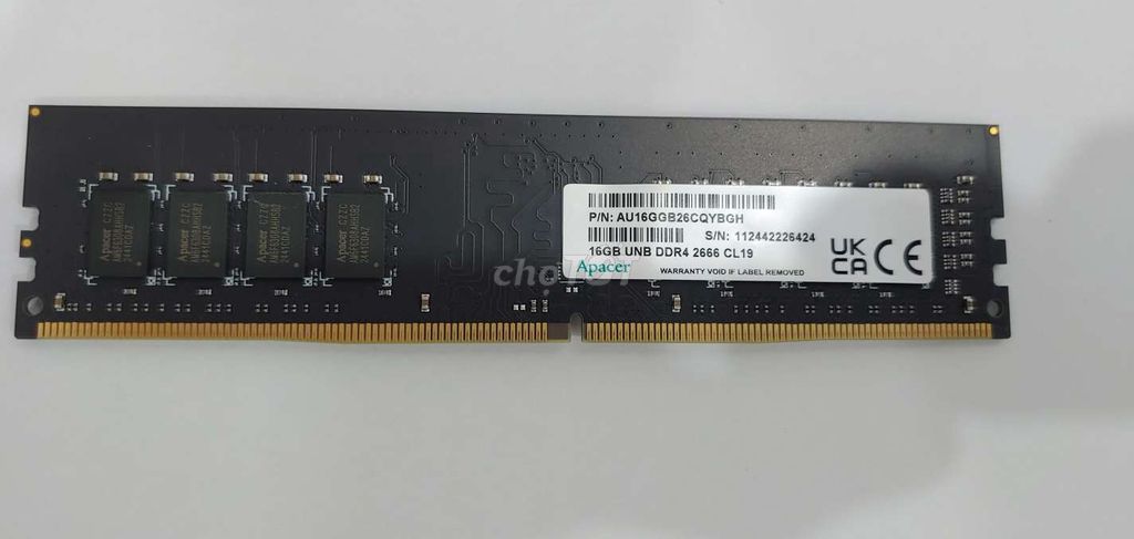 RAM Apacer DDR4 16GB 2666MHz Đen. Mua bán Linh kiện (RAM, Card...) tại Quận Liên Chiểu Đà Nẵng được đăng bởi Nguyên hình 1