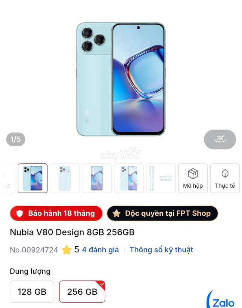 Nubia V80 Design 256GB Xanh. Mua bán Điện thoại tại Quận 6 Tp Hồ Chí Minh được đăng bởi Trần Minh Phước  hình 1