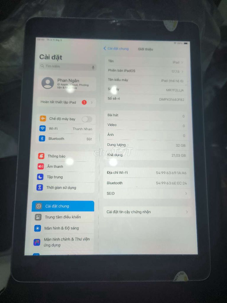 Apple iPad Gen 6 32GB Bạc. Mua bán Máy tính bảng tại Huyện Hóc Môn Tp Hồ Chí Minh được đăng bởi nghia phan hình 1