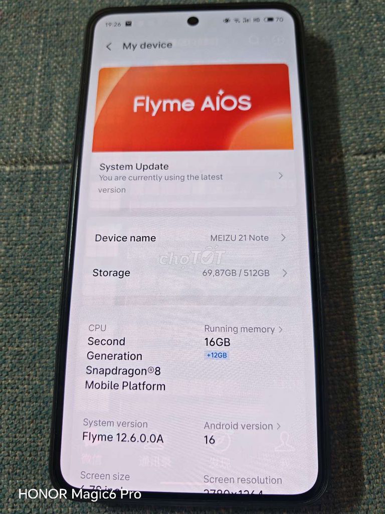 Meizu 21 Note 16GB/512GB Đen. Mua bán Điện thoại tại Huyện Tiên Du Bắc Ninh được đăng bởi ngọc khang hình 1
