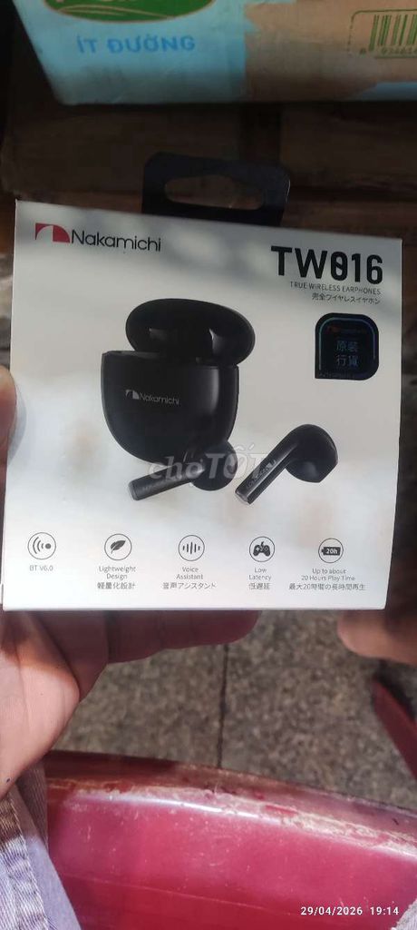 Tai nghe không dây Nakamichi TW016 Đen. Mua bán Tivi, Âm thanh tại Thành phố Thủ Dầu Một Bình Dương được đăng bởi Thuận Huỳnh  hình 1