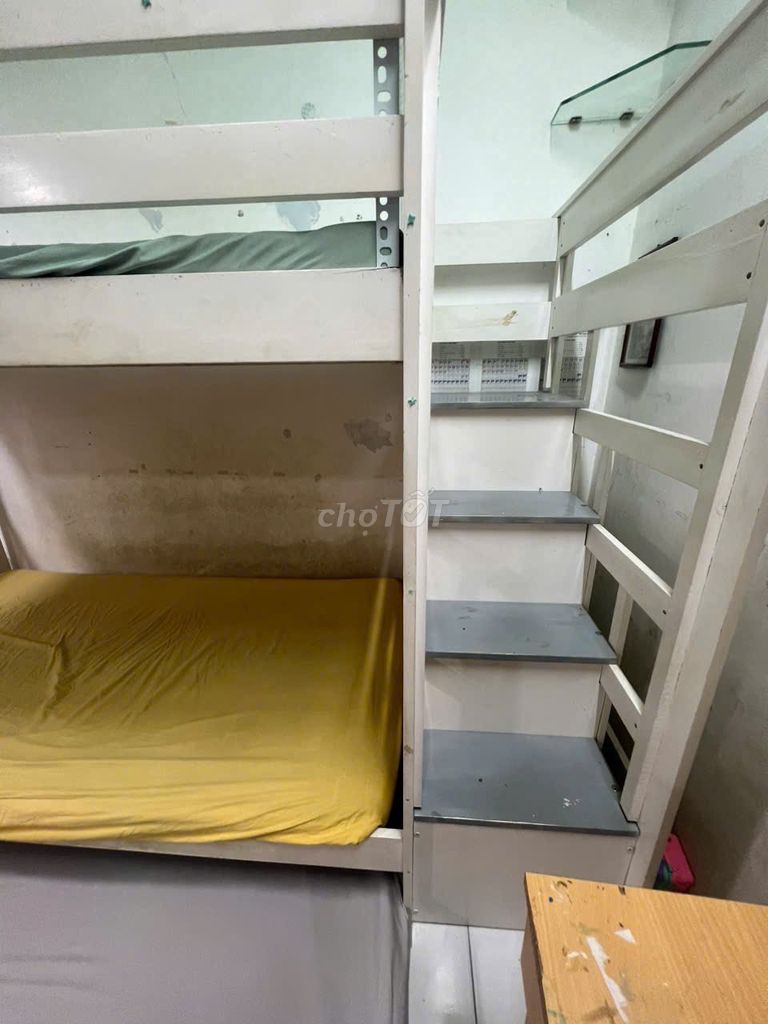 Giường tầng Gỗ Trắng 1m x 2m 3 tầng thang hộc kéo. Mua bán Giường, chăn ga gối nệm tại Quận Bình Thạnh Tp Hồ Chí Minh được đăng bởi My hình 1