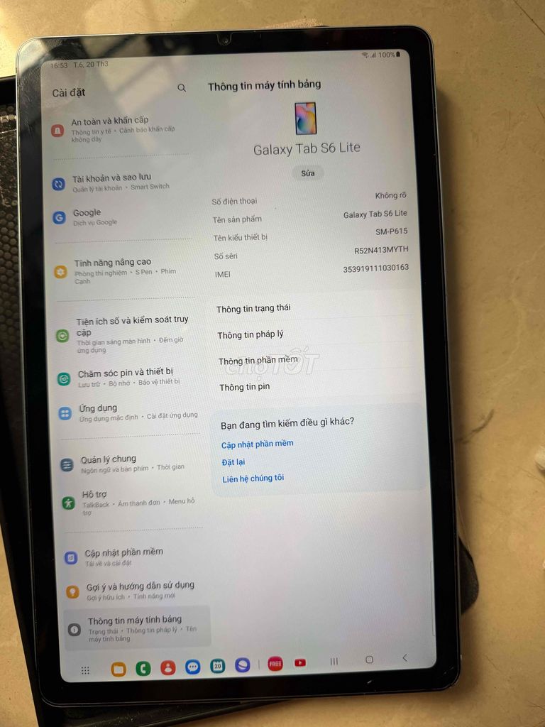 Samsung Galaxy Tab S6 Lite 64GB Xám. Mua bán Máy tính bảng tại Quận Tân Phú Tp Hồ Chí Minh được đăng bởi bằng hình 1
