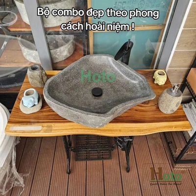 Bộ combo lavabo đá cuội tự nhiên Hoto to đẹp. Mua bán Thiết bị vệ sinh, nhà tắm tại Thành phố Thủ Đức Tp Hồ Chí Minh được đăng bởi Nội Thất Tân Cổ Điển
