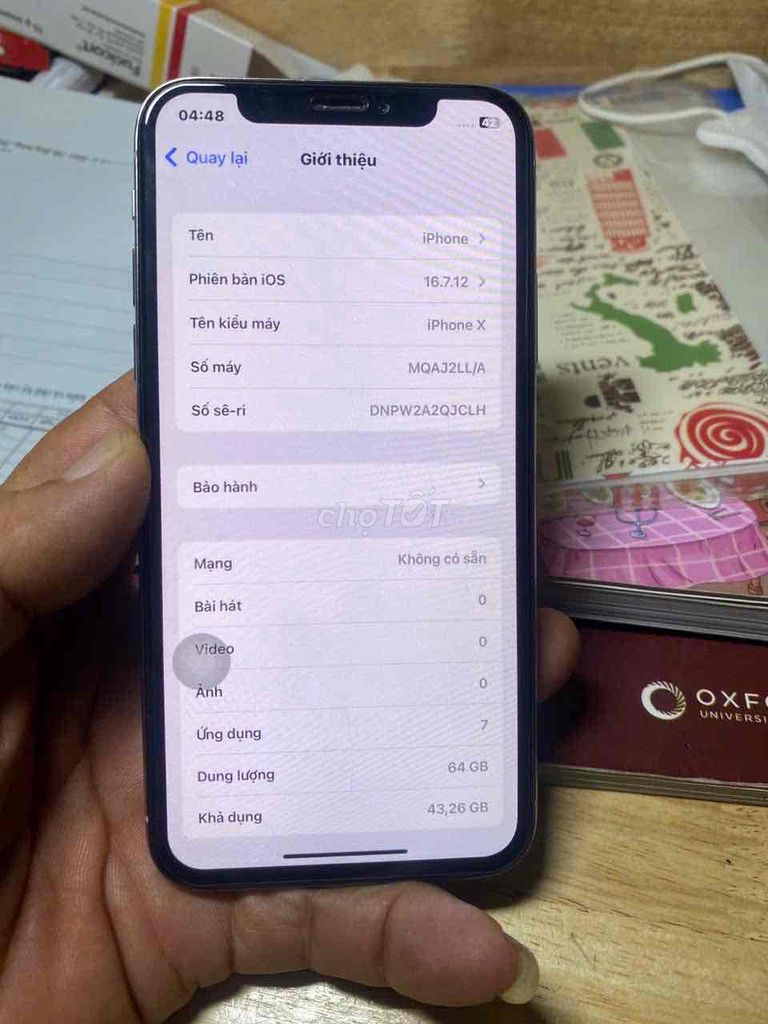 Apple iPhone X 64GB Bạc. Mua bán Điện thoại tại Thành phố Thủ Đức Tp Hồ Chí Minh được đăng bởi Thanh Tâm hình 1