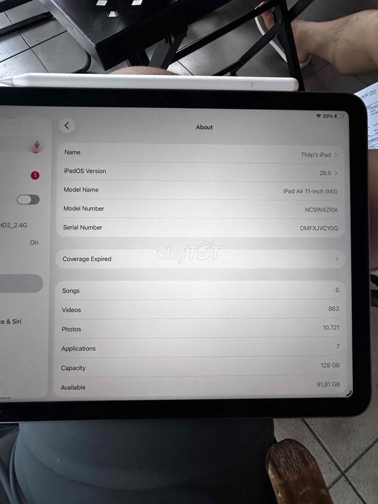 Apple iPad Air M3 Wifi 128GB Xám không gian. Mua bán Máy tính bảng tại Thành phố Thủ Đức Tp Hồ Chí Minh được đăng bởi VO TRAN THAP hình 1