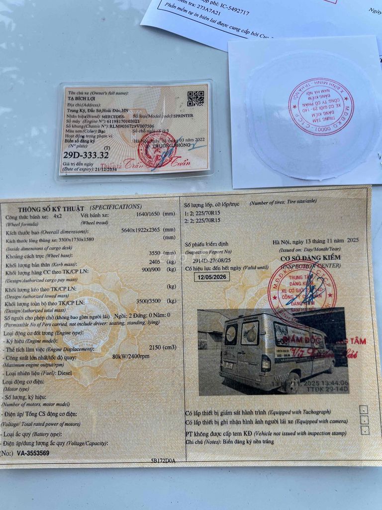 Mẹc Spirinrer Tải Van sx 2009 máy dầu 3 chỗ 900kg. Mua bán Xe tải, xe ben tại Quận Hà Đông Hà Nội được đăng bởi Nguyen Van Thuan hình 5