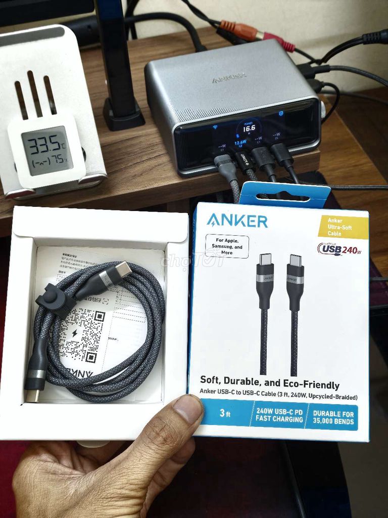 Cáp sạc Anker nano 240W đen 0,9m. Mua bán Phụ kiện (Màn hình, Chuột...) tại Thị xã Duyên Hải Trà Vinh được đăng bởi Luc  hình 1