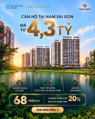 Căn hộ 60 m² · 2 PN · Trellia Cove – Mizuki Park