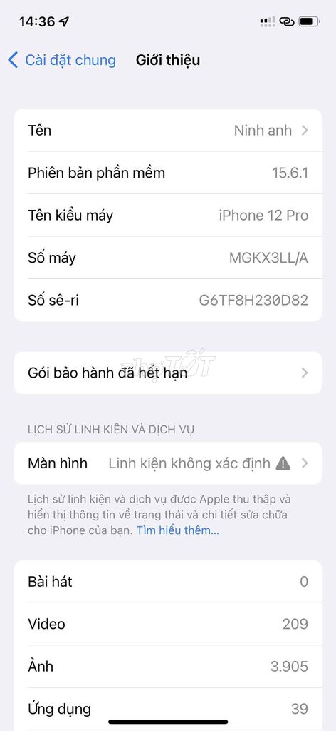 Apple iPhone 12 Pro 64GB Vàng. Mua bán Điện thoại tại Thành phố Thanh Hóa Thanh Hóa được đăng bởi Ninh Anh hình 1