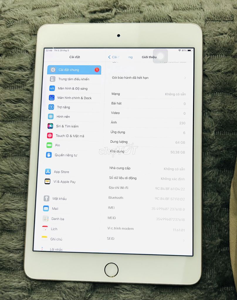 CẦN BÁN IPAD MINI 4