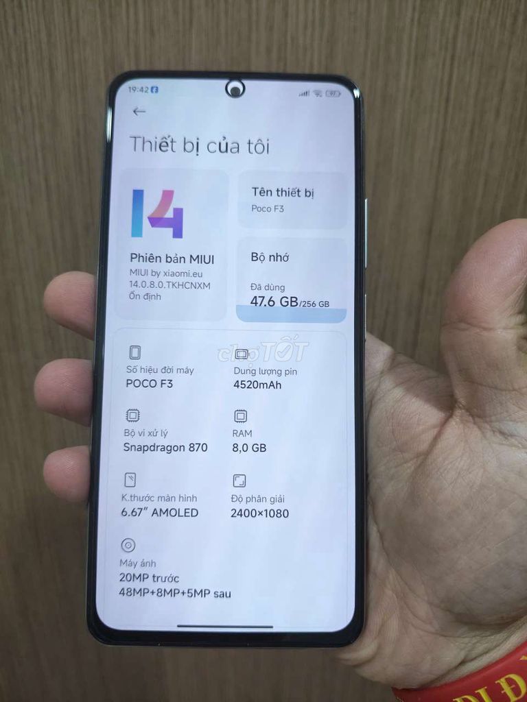 Xiaomi Poco F3 256GB Trắng. Mua bán Điện thoại tại Quận Cầu Giấy Hà Nội được đăng bởi Hoàng Anh Táo Cổ hình 1