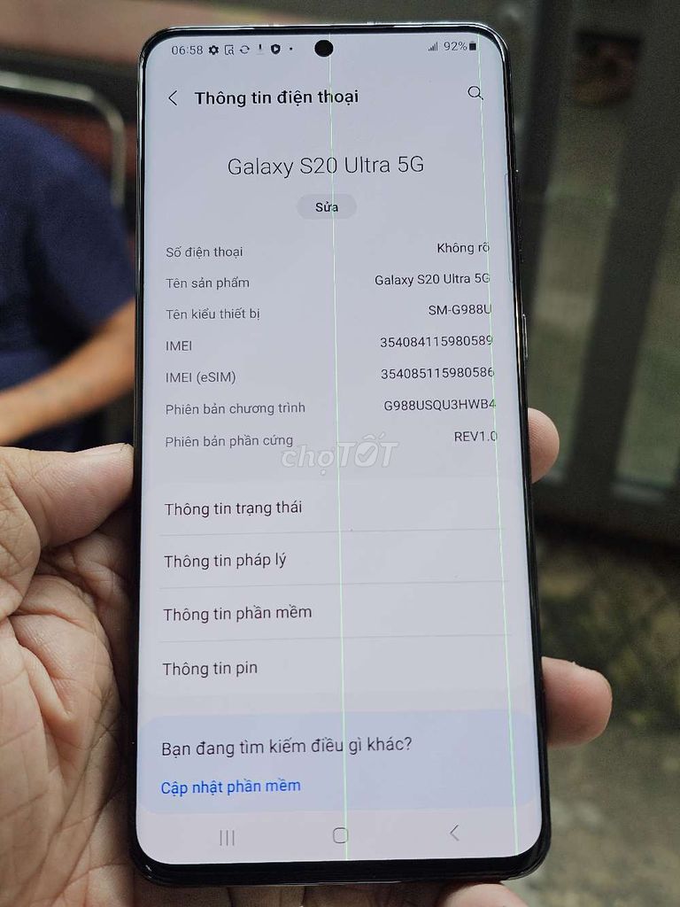 Galaxy S20 Ultra 5G 128GB mỹ giá rẻ bèo nhèo . Mua bán Điện thoại tại Quận 8 Tp Hồ Chí Minh được đăng bởi Thiên Hòa mobile  hình 1