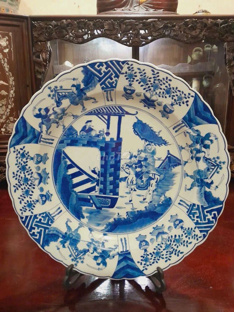 Đĩa trang trí Gốm sứ Xanh trắng. Mua bán Đồ sưu tầm, đồ cổ tại Huyện Lâm Thao Phú Thọ được đăng bởi Đồ xưa cũ hình 1