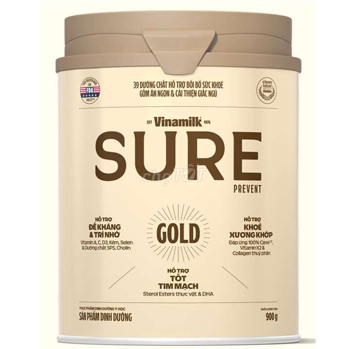 Sữa bột Vinamilk Sure Prevent Gold 900g. Mua bán Đồ ăn, thực phẩm và các loại khác tại Thành phố Bến Tre Bến Tre được đăng bởi Siêu Thị Sữa Bé hình 1