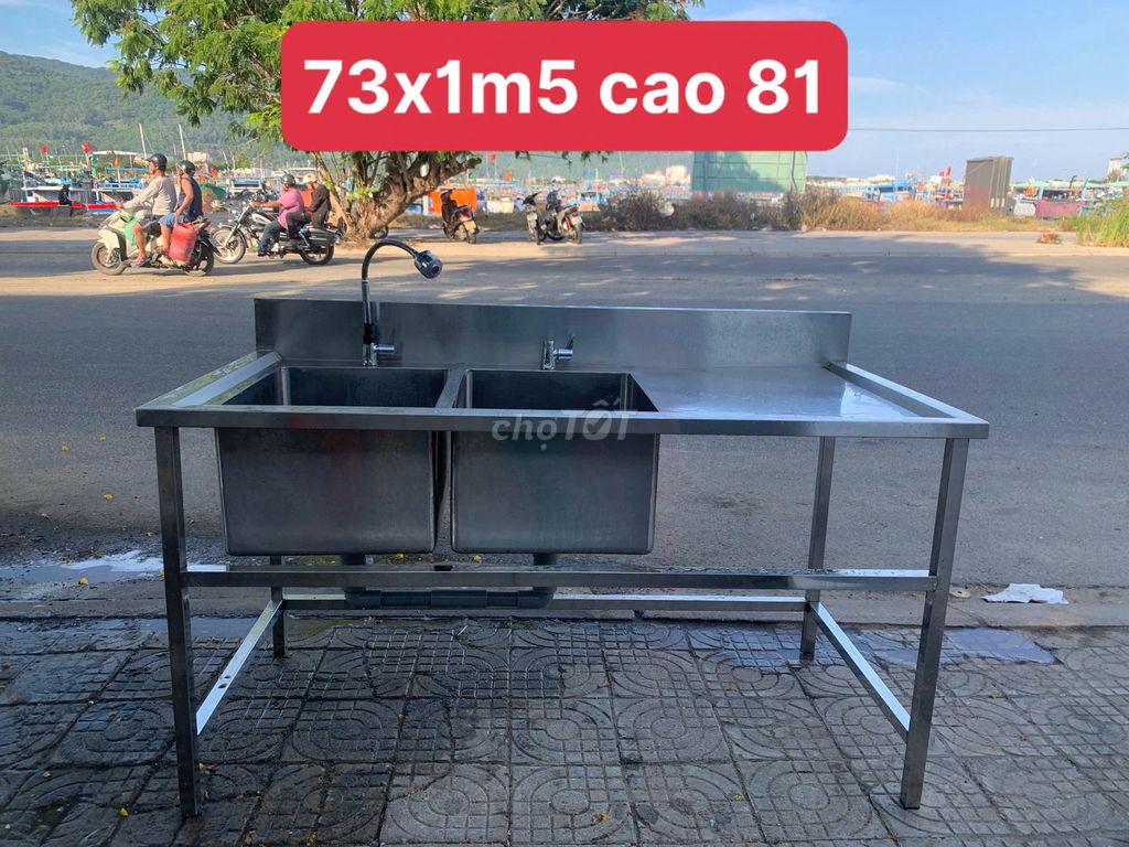 Bồn rửa chén 2 họng có chờ . Mua bán Dụng cụ nhà bếp tại Quận Sơn Trà Đà Nẵng được đăng bởi Thế Giới Đồ Cũ Đà Nẵng hình 1